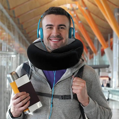 Memory Foam Neck Pillow Neck Support Pillow with Head Cushion Support Camping Neck Protect Soft Memory Foam Head Support