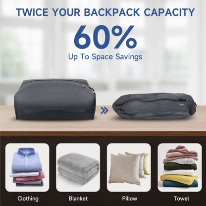 Vacuum Compression Bags for Camping,Travel Vacuum Clothing Storage Bags, Portable Space-Saver, Airtight Seal for Hiking Backpack