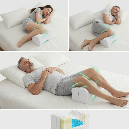 KneeEase™ Memory Foam Knee Pillow for Side Sleepers – Adjustable Leg Support with Washable Cover