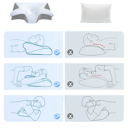Ergonomic Neck Support Pillow™ Memory Foam Contoured Design