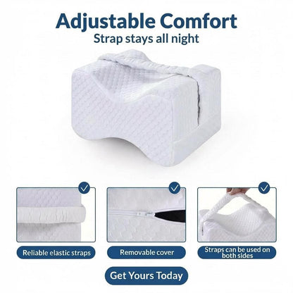 KneeEase™ Memory Foam Knee Pillow for Side Sleepers – Adjustable Leg Support with Washable Cover