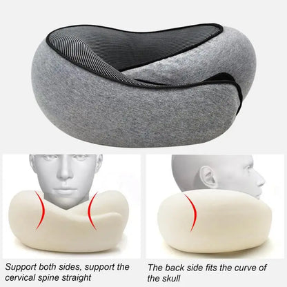 Memory Foam Neck Pillow Neck Support Pillow with Head Cushion Support Camping Neck Protect Soft Memory Foam Head Support